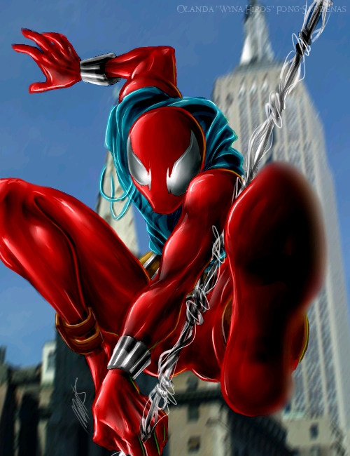 "Scarlet Freefall" (Spider-man) by WynaHIros