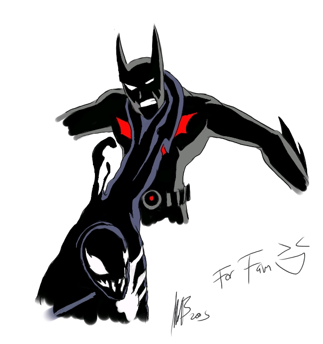 DC/Marvel Crossover (Batman vs Symbiote Spidey) by WynaHIros