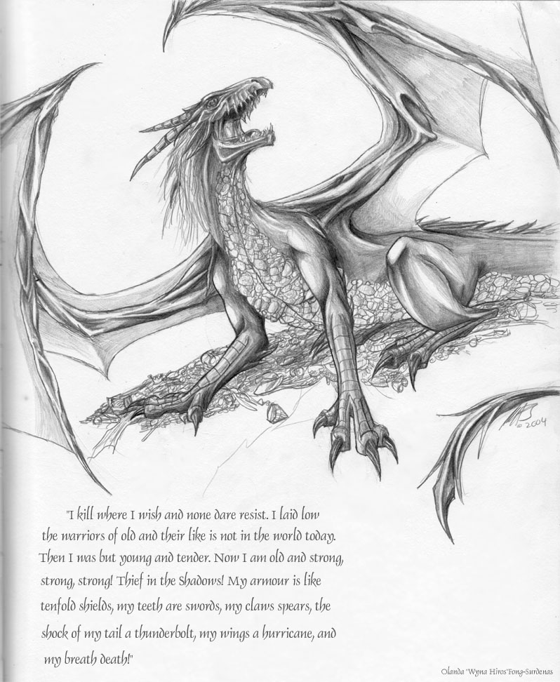 the hobbit smaug drawing