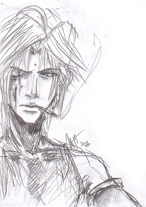 Wounded Sanzo sketch by WynaHIros