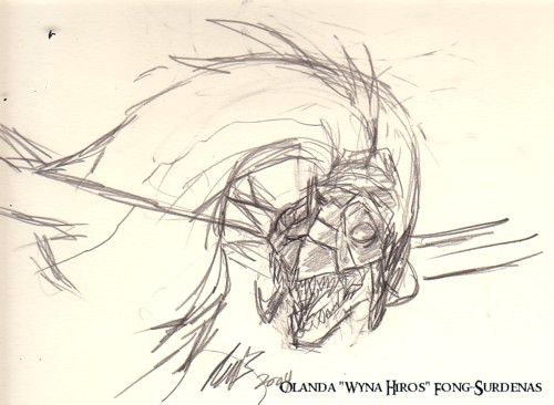 LOTR - Fellbeast Sketch (Crappy) by WynaHIros
