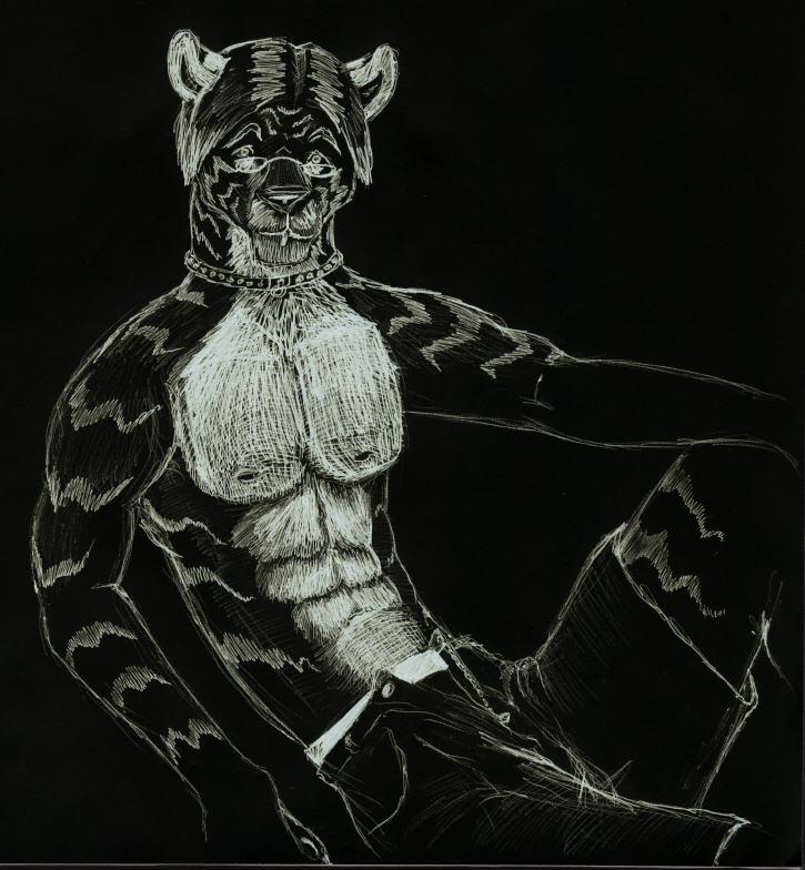 hot black tiger guy by Wyrrn