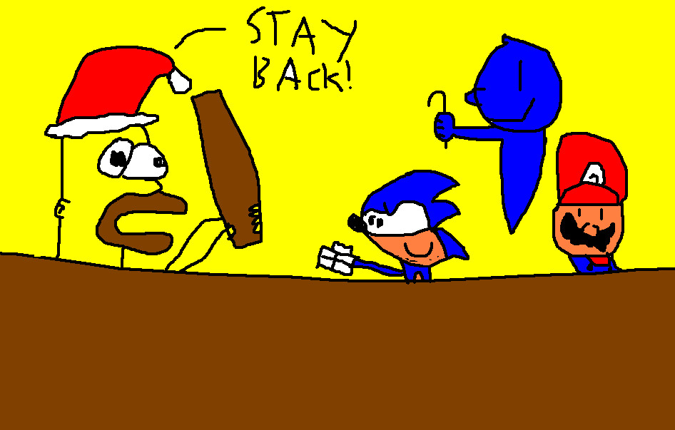 Sonic, Mario and Casper at Moe's Tavern 5: xmas by waluigiguy22