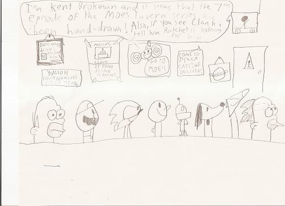 Sonic, Mario and Casper at Moe''s Tavern 7:hand-drawn by waluigiguy22