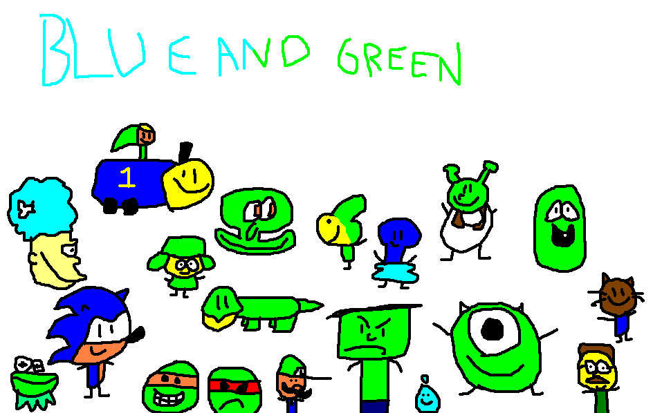 Random Blue and Green by waluigiguy22