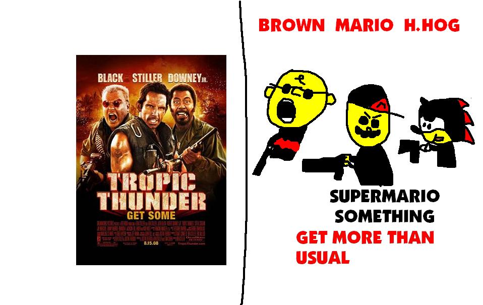 Super Mario Something Parody Poster: Tropic Thunder by waluigiguy22