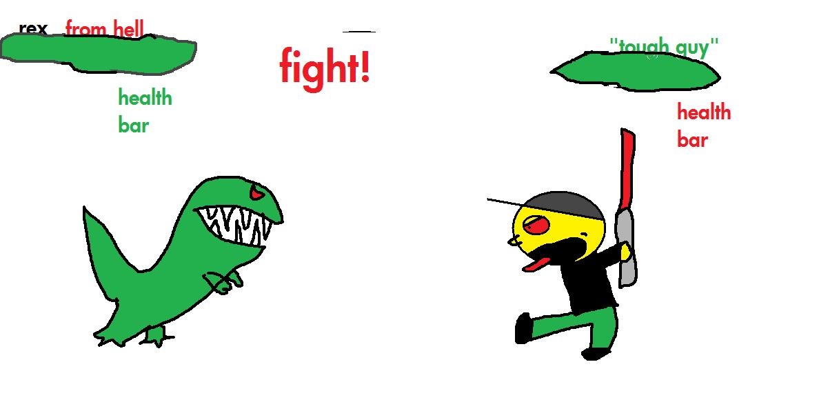 Me vs. a T-Rex 2 by waluigiguy22