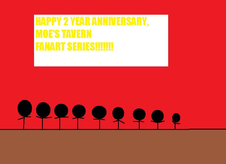 Happy 2 Year Anniversary, Moe's Tevern fanart series! by waluigiguy22