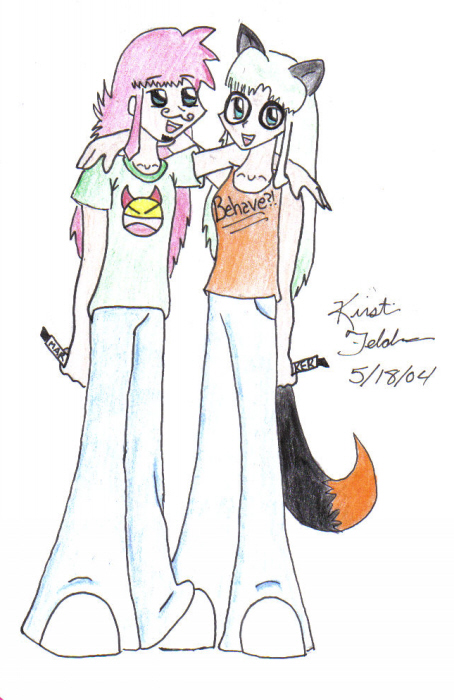 Kurama and His Sis (requested By Sapphire Kodo by wandering_soulz3
