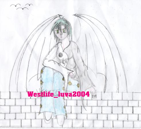 Bat Winged angel Eria (An rp character) by westlife_luva2005