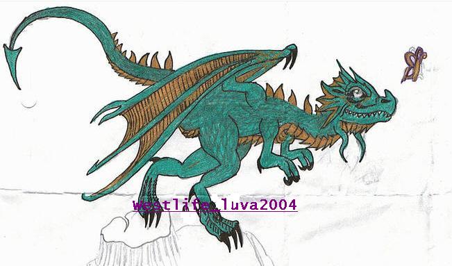 Green & Bronze dragon by westlife_luva2005