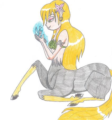 centaur and ice fairie by whitekitten