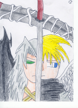 Angel and Demon (Sephiroth and Cloud) 2 by whyatt-racer