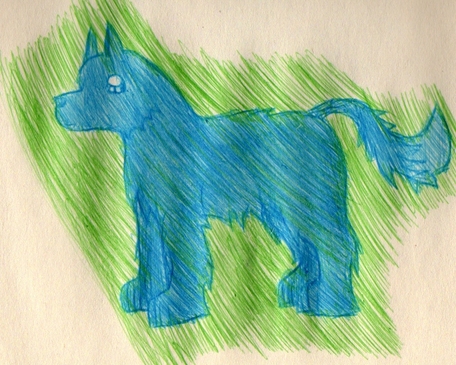 Blue and Green Wolf by wild_spirit