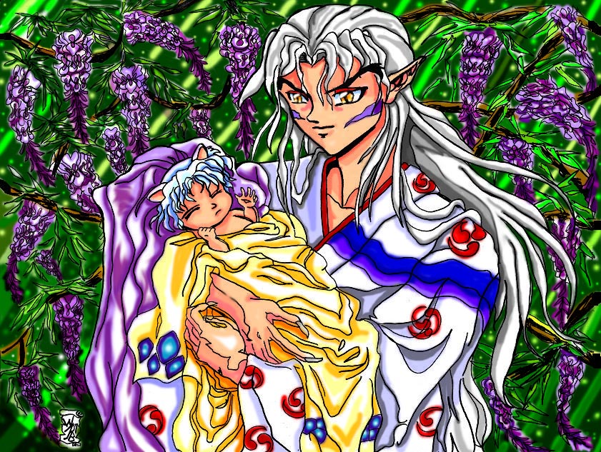 Lord Inutaisho And Infant Inuyasha by wilnius