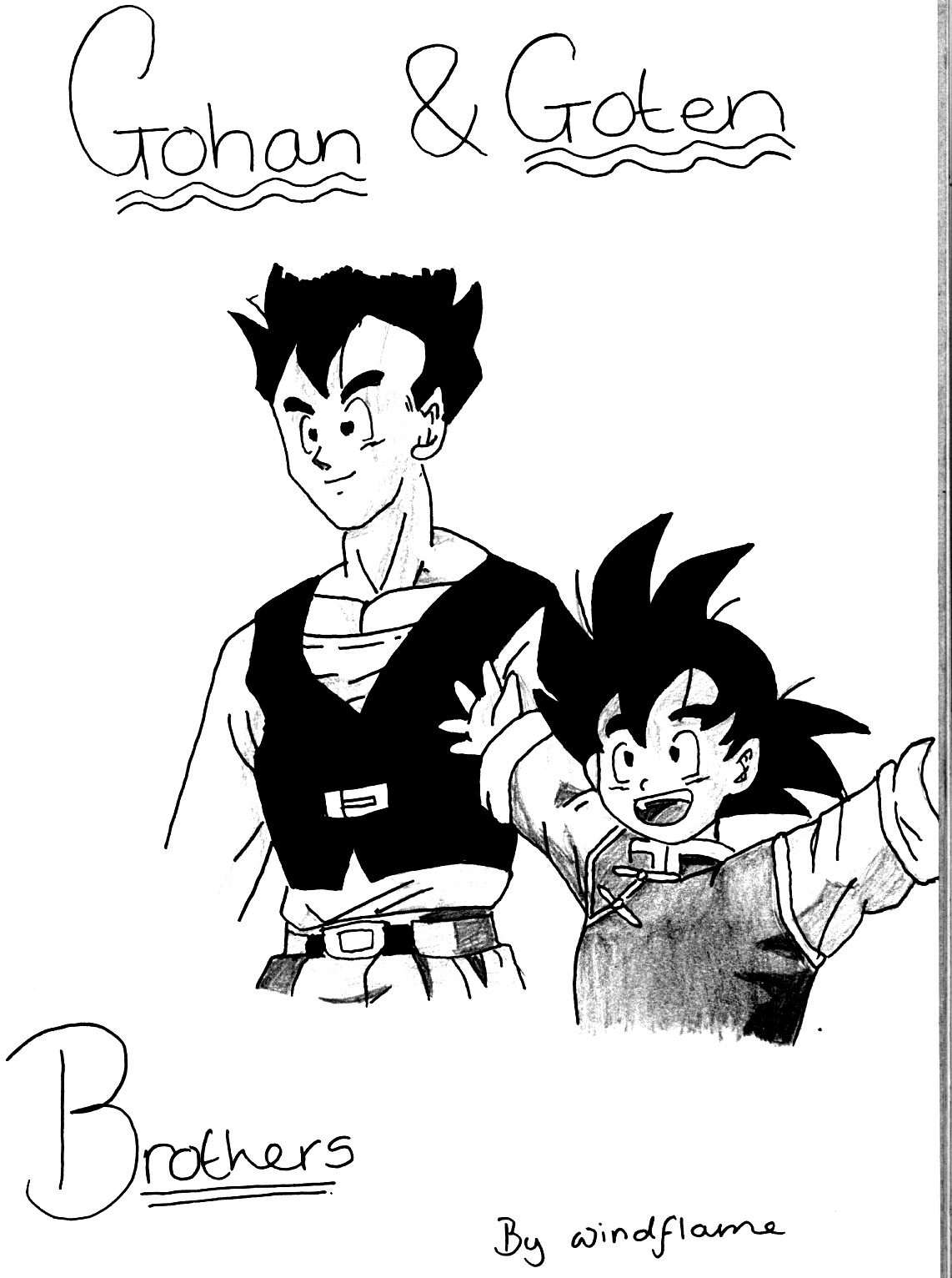 Brothers Goten and Gohan by windflame