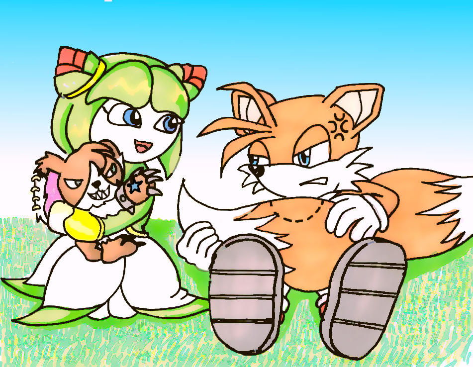 Tails Cosmo and Mindramon by windflame