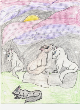 A group of wolves by winged_wolf_of_the_sky