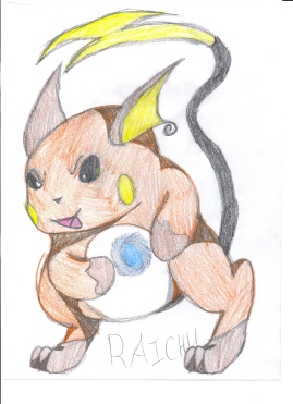 Raichu doing the Kamehama wave by winged_wolf_of_the_sky