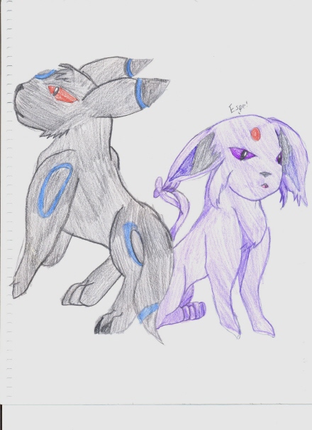 Espeon and Umbreon by winged_wolf_of_the_sky