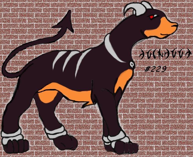 Houndoom #229 by winged_wolf_of_the_sky