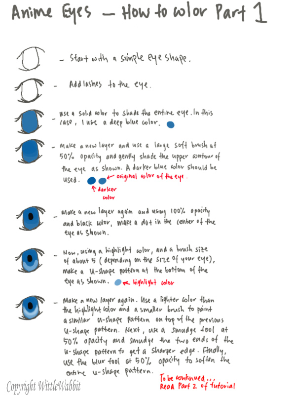 Anime Eyes - How to Color Part 1 by wittlewabbit