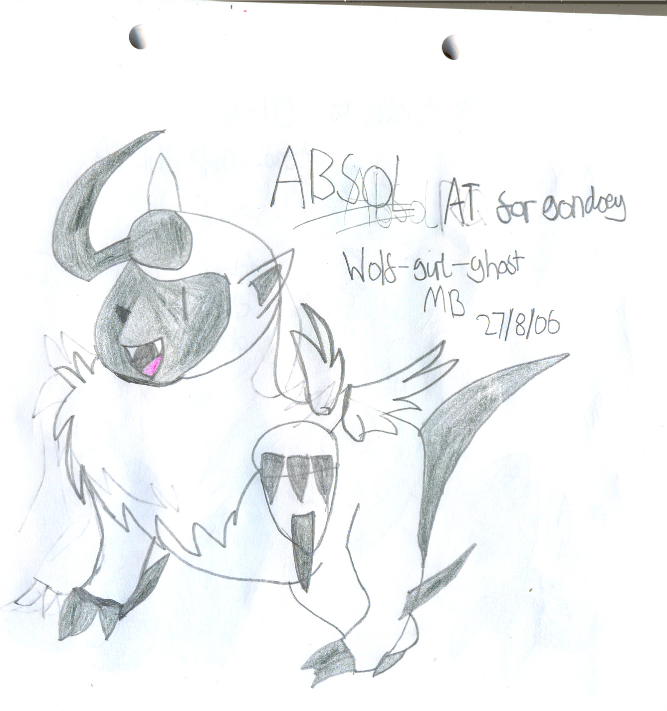 Absol(AT with gondoey) by wolf-girl-ghost