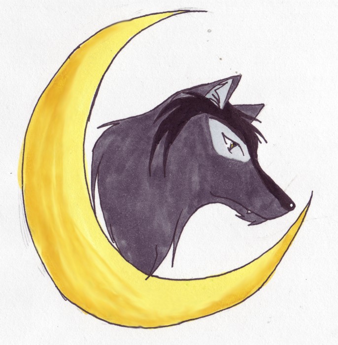Wolf Moon Tattoo Design by wolf gang