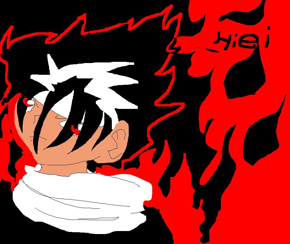 Hiei in flames by wolfgirl022