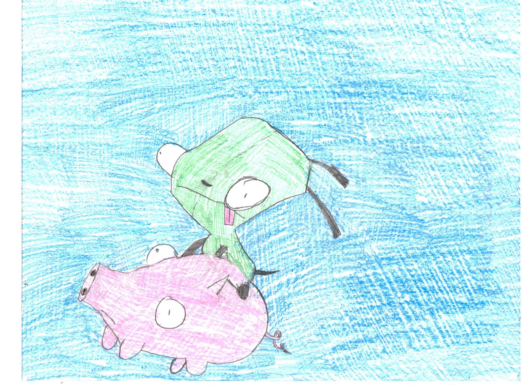 GIR AND HIS PIG by wolfman31