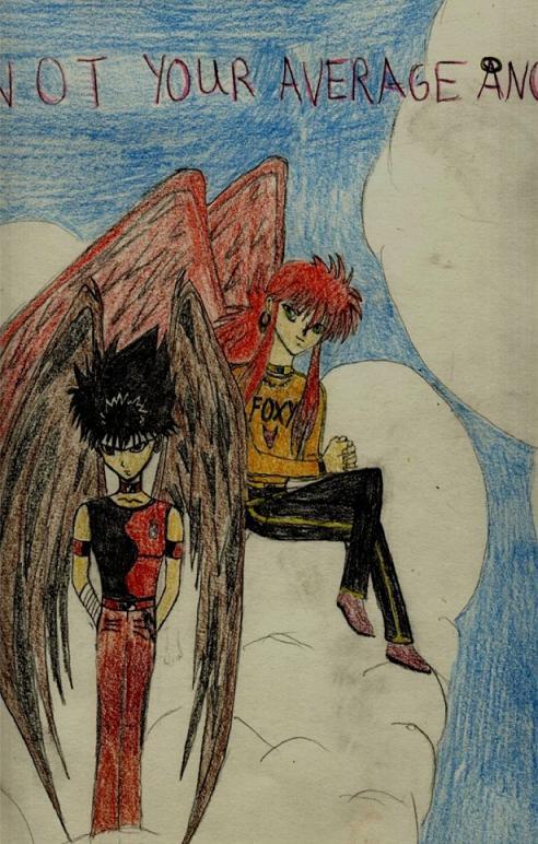 Hiei and Kurama as Angels by wolfs_paw2