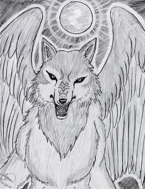 Winged Werewolf by wolfymewmew