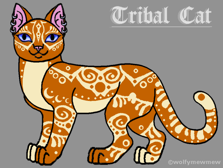 Tribal Cat by wolfymewmew