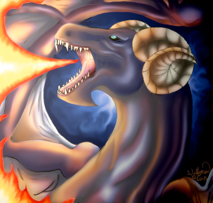 Dragon Breathing Fire by wolfymewmew