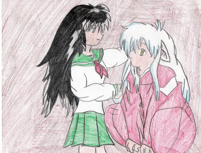 inuyasha and kagome by wolverinedeathmaster14