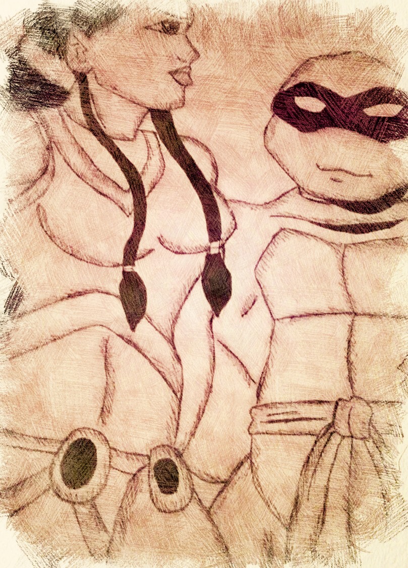 Teenage mutant ninja turtles 2003 Donnie and Jhanna by wrightmother