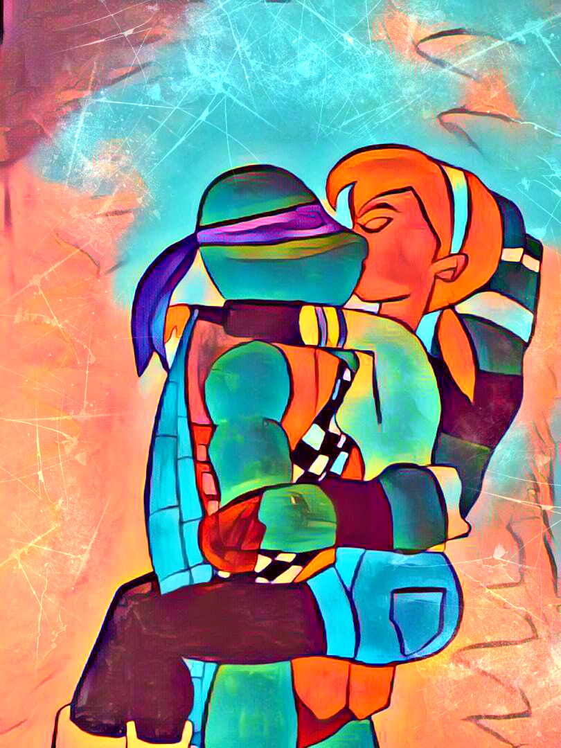 Donnie and April Smooching by wrightmother