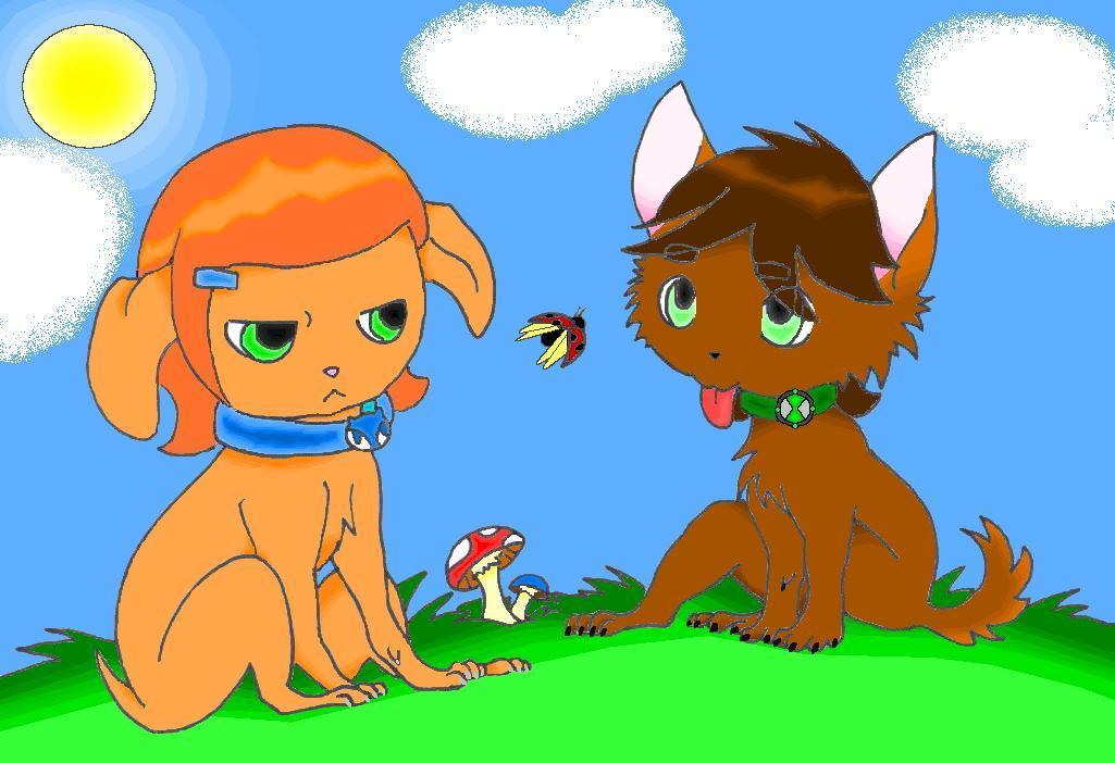 Ben and gwen as dogs by XLR810