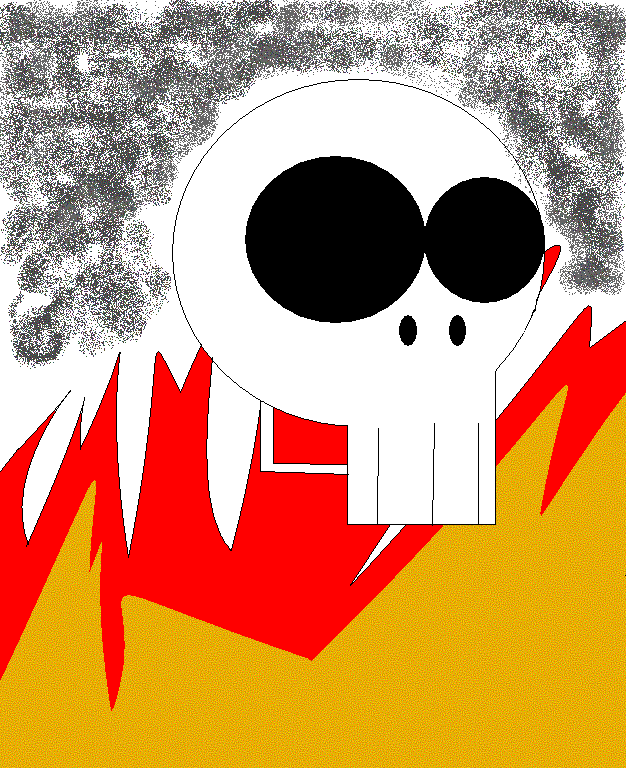 Flaming Skull by X_xXx_Kikyo_xXx_X
