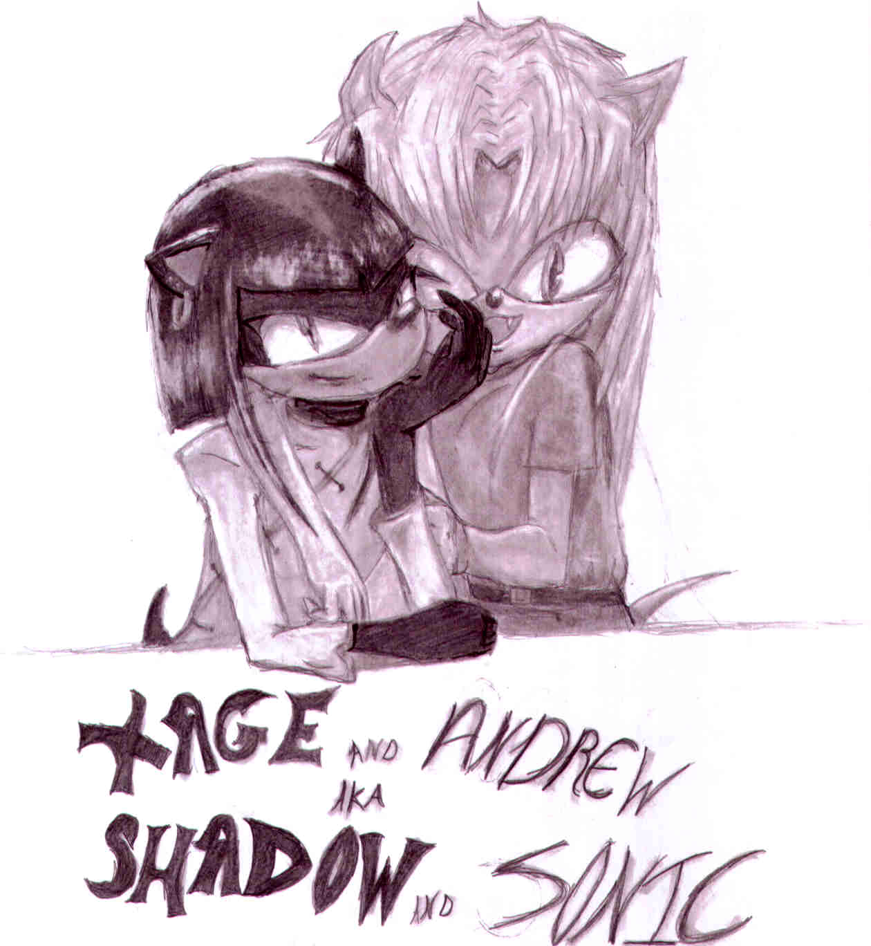 Kage and Andrew AKA Shadow and Sonic by Xanzyos