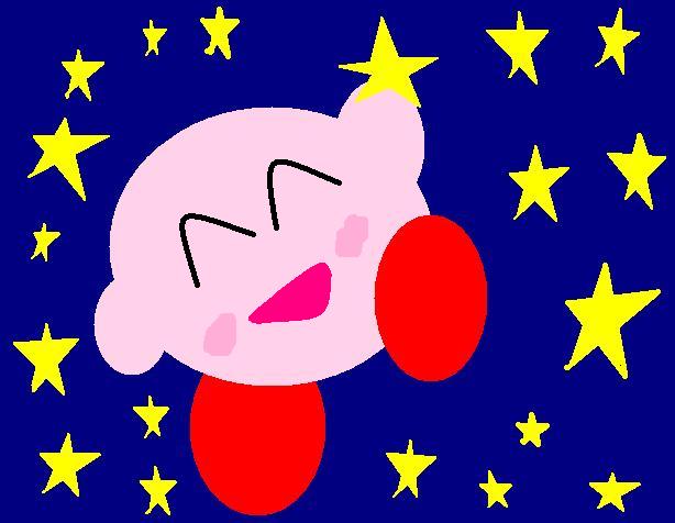 kirby caught star by Xenomia