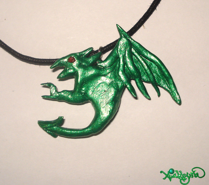 green dragon necklace by Xiakeyra