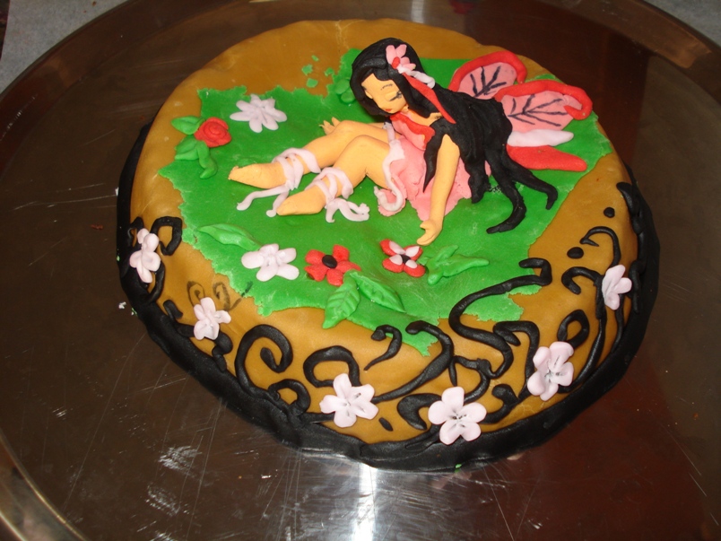 cake with fondant fairy and decoration by Xiakeyra