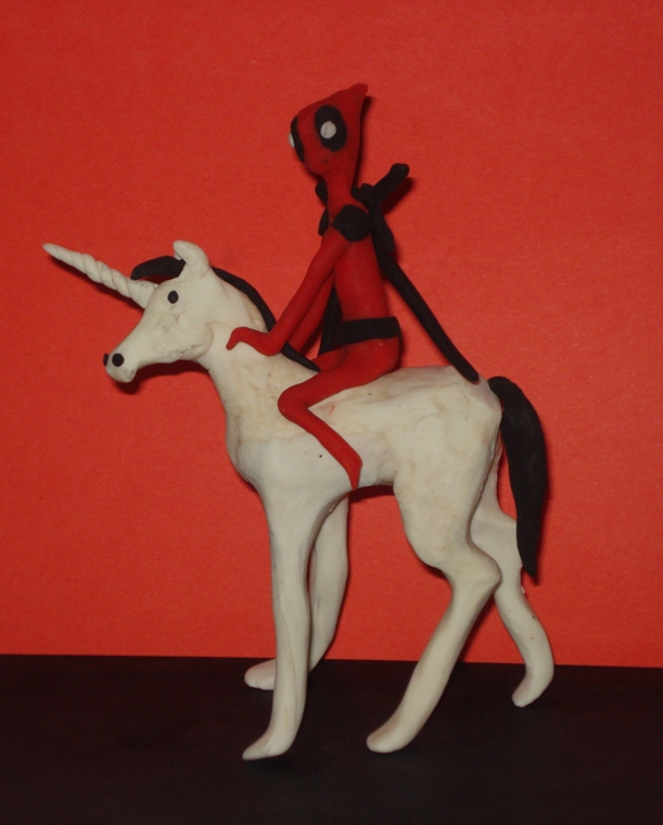 Deadpool and his unicorn by Xiakeyra