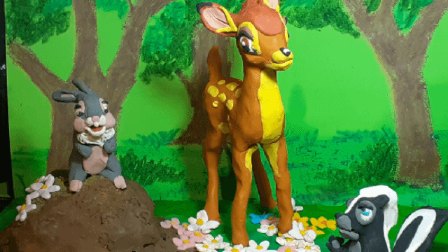 Bambi meets Flower clay animation by Xiakeyra