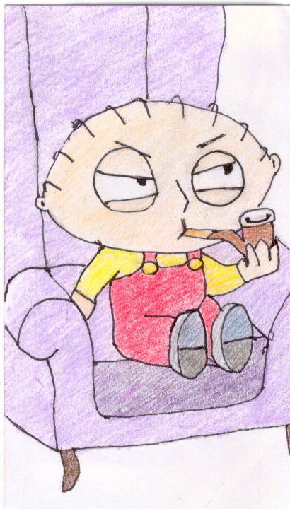 Stewie smoking a pipe by Xtreme2252