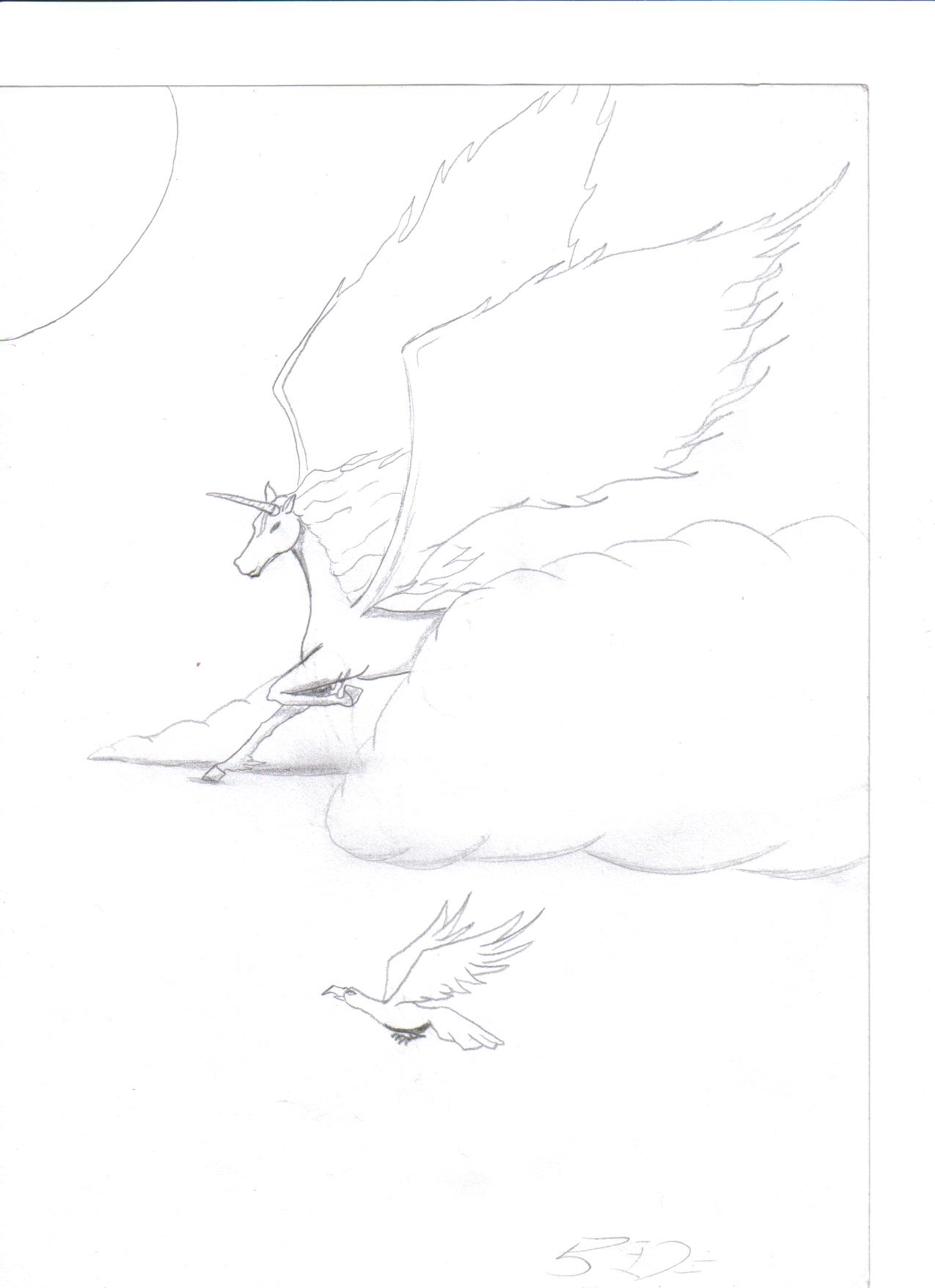 My first unicor/pegasus drawing by XxDragonChildxX