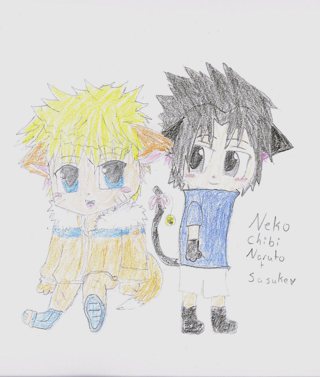 Naruto and sasuke Neko Chibis!! by XxKayxKayxX