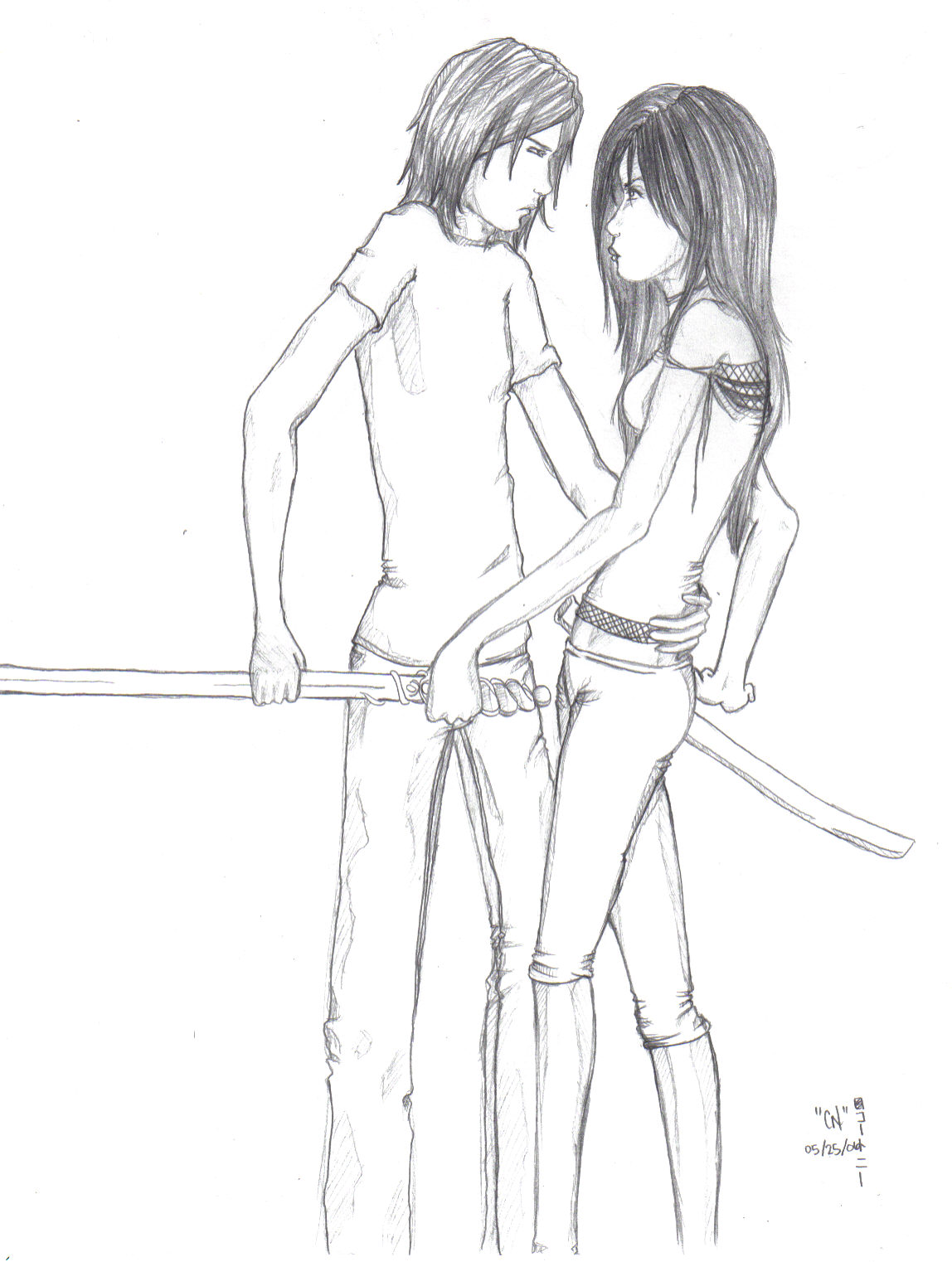 jacqueline and nikolas (pencil drawing) by XximaginaryxX