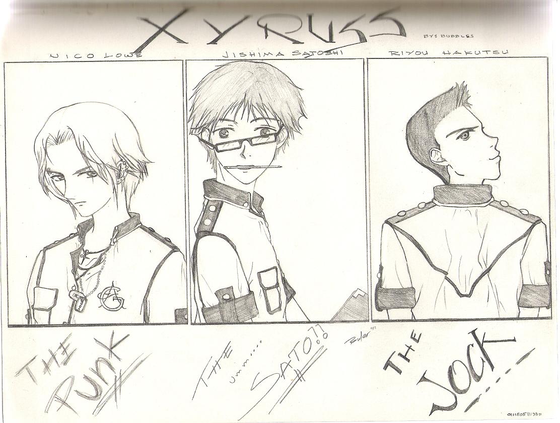 Nico, Sato and Riyou by Xyruss